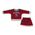 Long sleeves elephant A vinyl top shorts girls team outfits