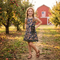 Camo bow scallop kids girls summer athletic dresses