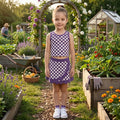 Scallop blue plaid girls summer team active wear set