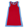 Sleeveless red blue kids girls athletic dresses