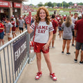 Red game day vinyl top shorts girls team clothes