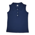 Navy sleeveless kids girls activewear polo shirt
