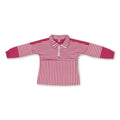 Long sleeves hot pink stripe zipper kids girls yoga pullover