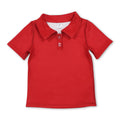Short sleeves red kids girls summer team active polo shirt