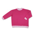 Long sleeves hot pink plaid adult women sweatshirt