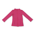 Long sleeves hot pink pocket zipper kids girls yoga top