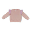 Long sleeves pink stripe peach cotton kids girls fall top