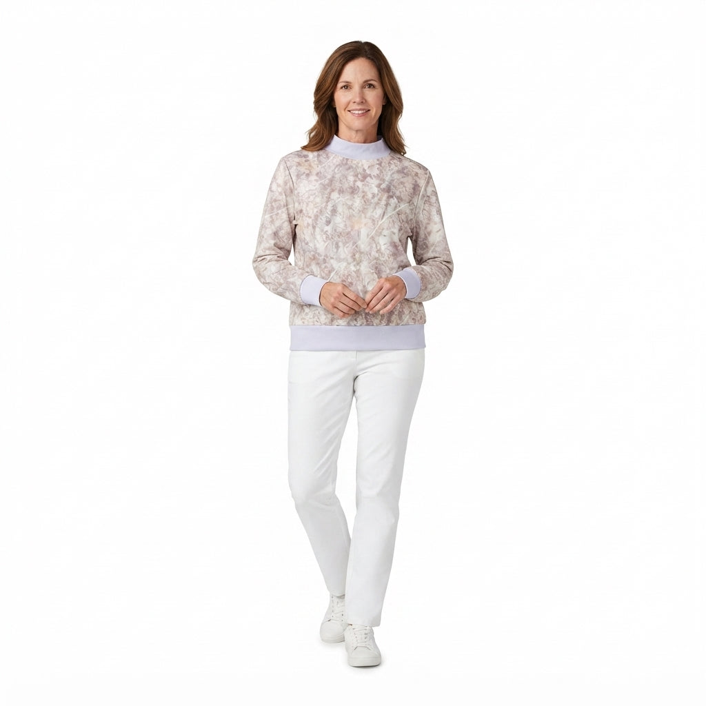 Long sleeves leaves camo adult women active top