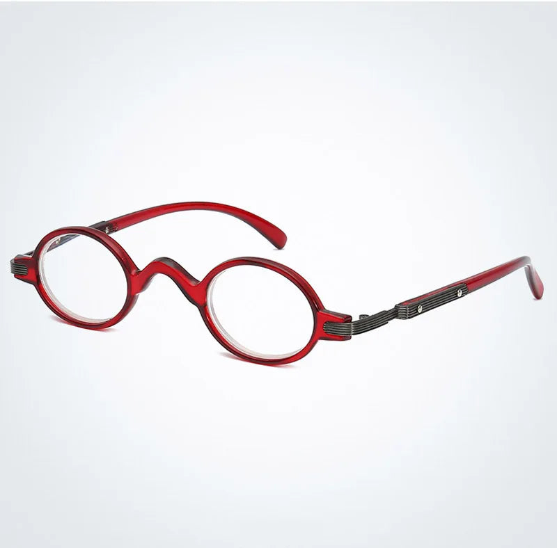 Small Round Reading Glasses for Men Women Metal with Plastic Conbination Frame Eyewear Stylish High Quality Readers +1.0 to +4