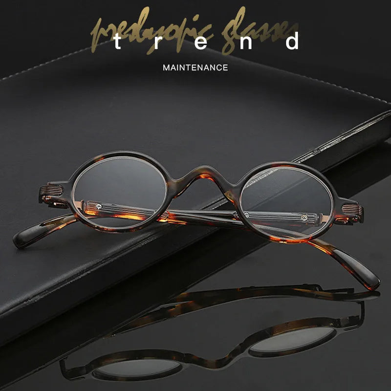 Small Round Reading Glasses for Men Women Metal with Plastic Conbination Frame Eyewear Stylish High Quality Readers +1.0 to +4