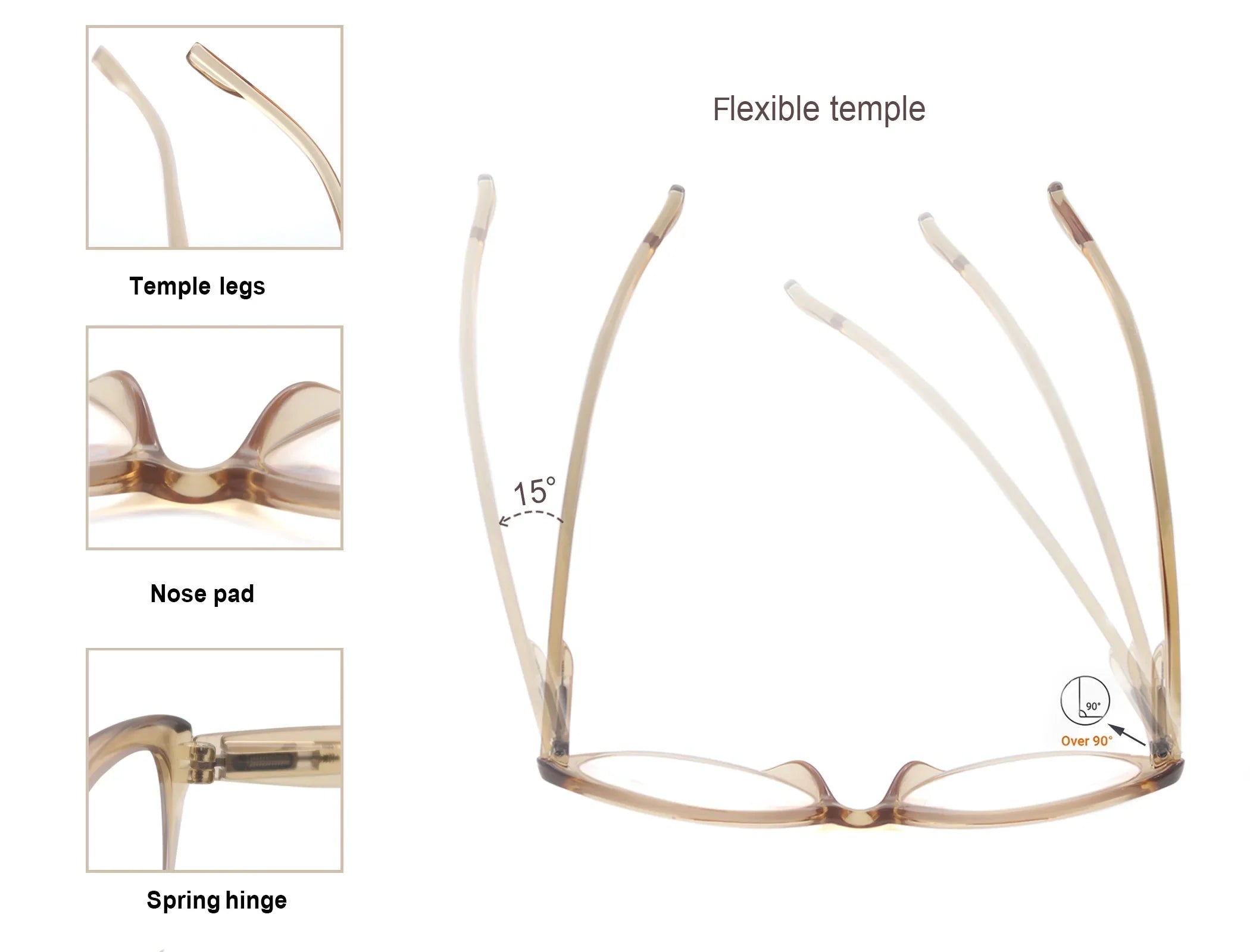 Reading Glasses Women Cat Eye Ladies Readers Lightweight Unbreakable Presbyopic Eyeglasses with Spring Hinge Glasses Reading