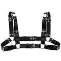 Women Men Sexy Punk Chest Harness Adjustable Caged Metal Body Chain PU Leather Choker Statement Necklace Party Clubwear