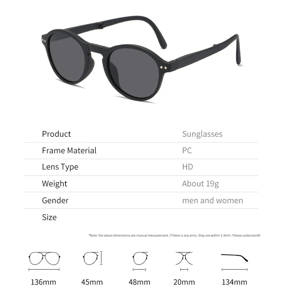 VIVIBEE Women Square Folding Sunglasses 2026 Trending Product Black UV400 Spring Hinge Eyewear Men Retro Mirror Red Sun Glasses