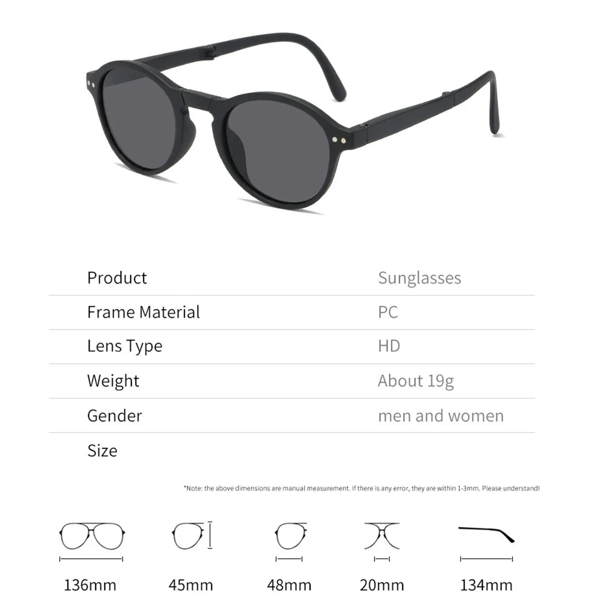 VIVIBEE Women Square Folding Sunglasses 2026 Trending Product Black UV400 Spring Hinge Eyewear Men Retro Mirror Red Sun Glasses