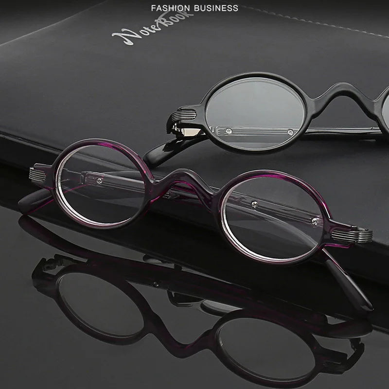 Small Round Reading Glasses for Men Women Metal with Plastic Conbination Frame Eyewear Stylish High Quality Readers +1.0 to +4