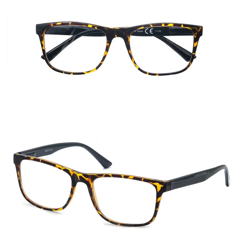 Oversize Reading Glasses Men Women Rectangle Frame Sun Readers Eyeglasses Spring Hinge Lightweight Wear with Diopter +1.0 - +4.0