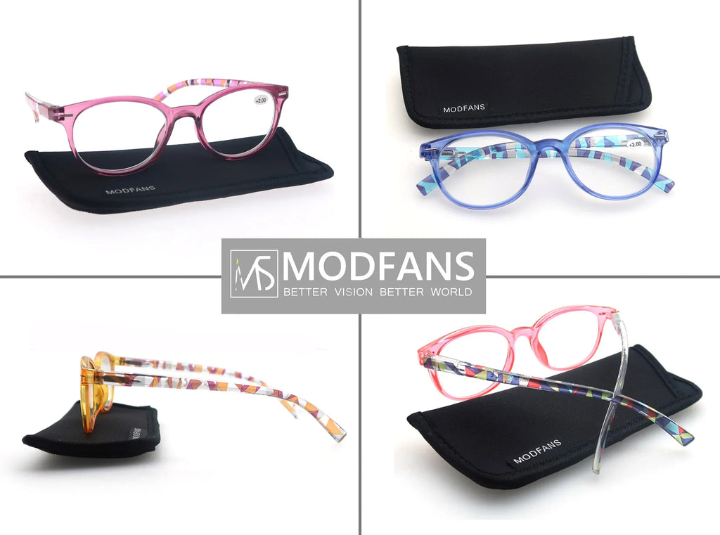 Reading Glasses Women Oval Colorful Frame Readers Hyperopia Presbyopia Vision Care Eyewear with Flexible Spring Hinge