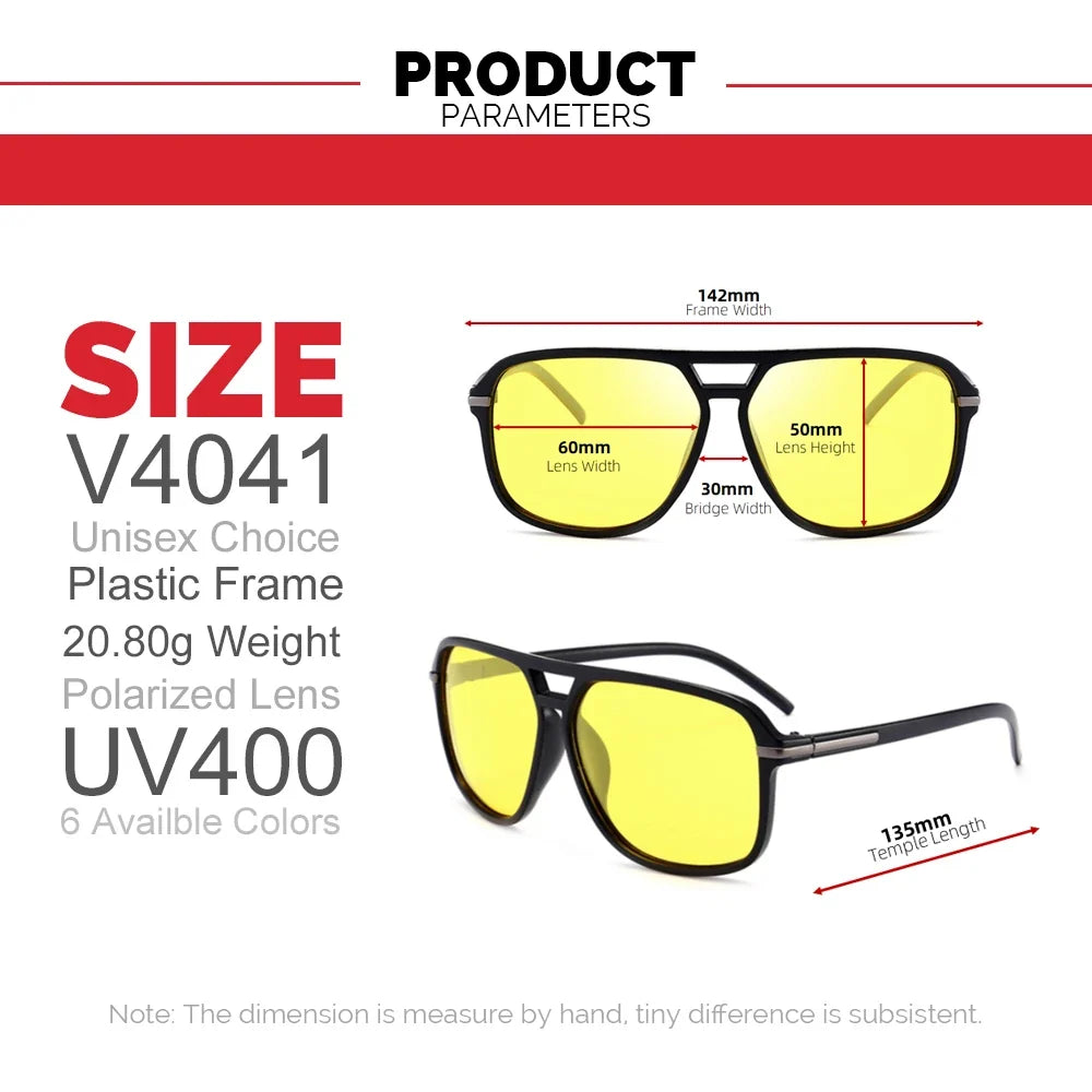 VIVIBEE Men Photochromic Night Vision Sunglasses Color Change Transition 2026 Yellow Big Sun Glasses Oversized Polarized Goggles