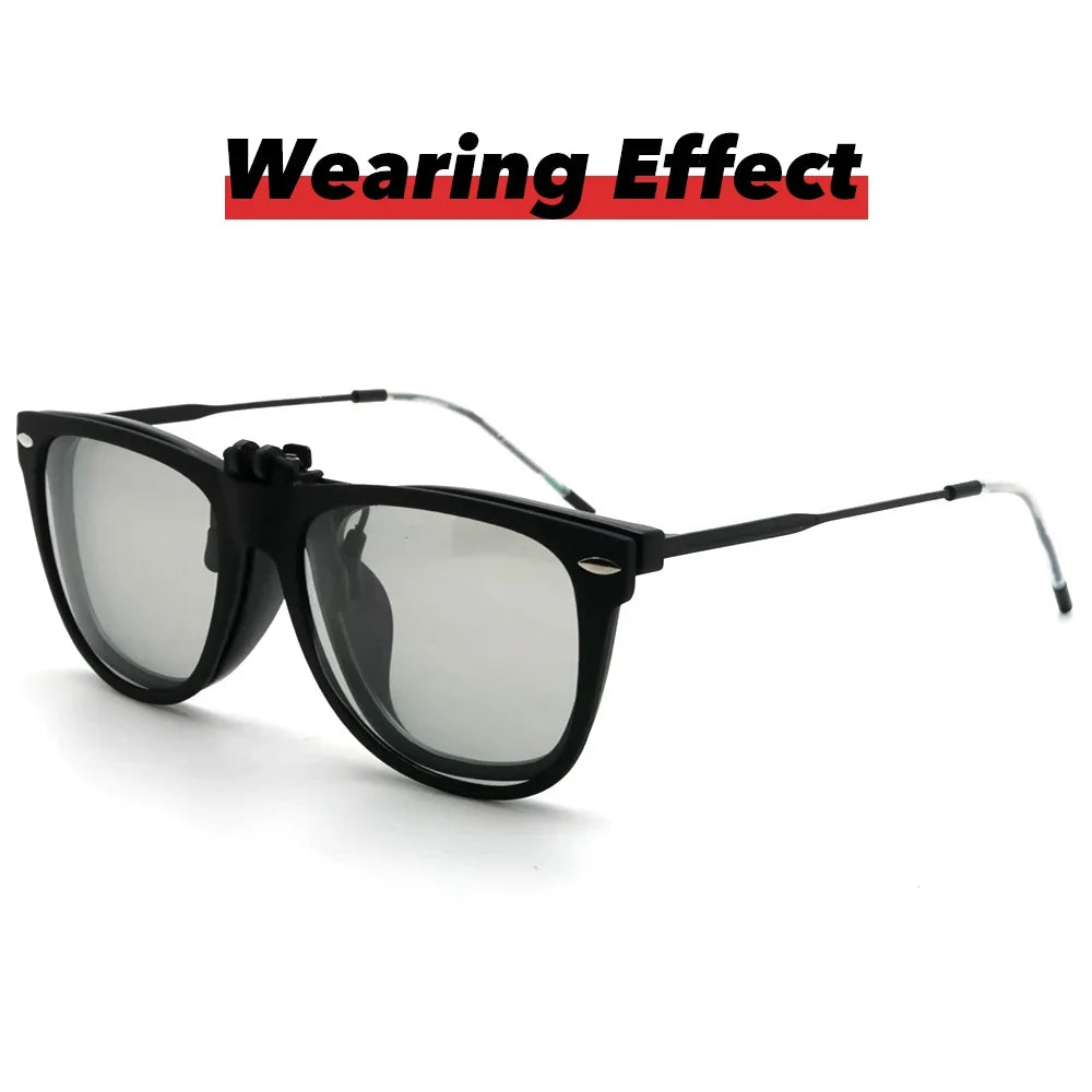 VIVIBEE Men Photochromic Polarized Lens Flip Up Clip on Sunglasses Women Driving Sun Glasses with Clips 2026 Trending Product