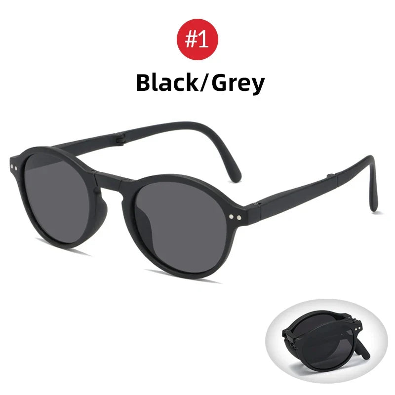 VIVIBEE Women Square Folding Sunglasses 2026 Trending Product Black UV400 Spring Hinge Eyewear Men Retro Mirror Red Sun Glasses