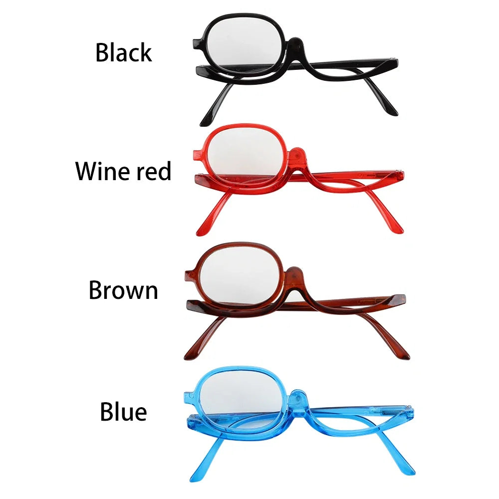 1PC Magnifying Glasses Rotating Makeup Reading Glasses Elder Folding Eyeglasses Cosmetic General +1.0+1.5+2.0+2.5+3.0+3.5+4.0