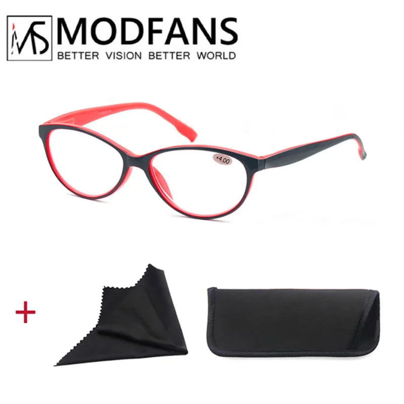 Women Reading Sun Glasses Oval Cat-Eye Classic Frame Sunglasses Readers Eyeglasses Spring Hinge Lightweight Wear with Diopter