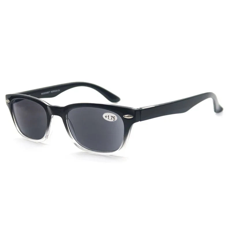 Reading Glasses for Men Sun Readers Comfort Spring Hinge Square Frame Readers for Women Tortoise Black +1.0+1.5+2.0+2.5+3.0+1.75