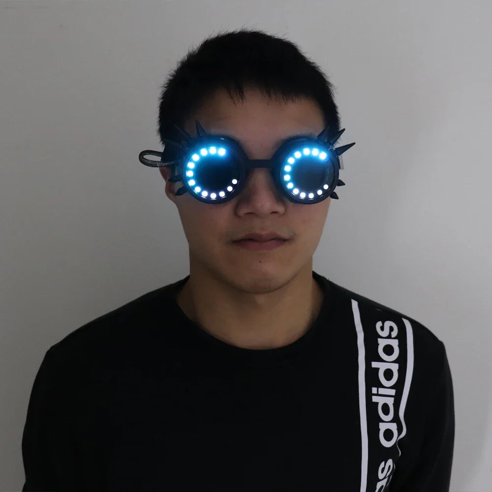 Pixel Pro LED Goggles Kaleidoscope Lenses Over 350 Modes Intense Lights EDM DJ Rave Costume Party SunGlasses Halloween