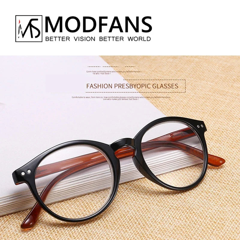 Reading Glasses Women Round Frame PC Reading Glasses for Men Spring Hinge