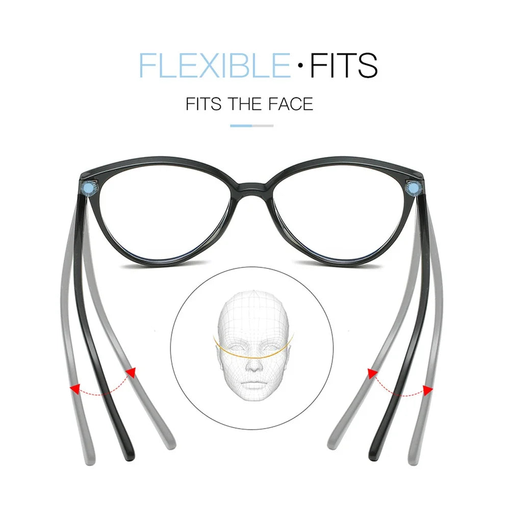 VIVIBEE Women Cat Eye Blue Light Blocking Glasses Office Computer Glasses Frame Female Leopard Ladies 2026 Fashion Goggles