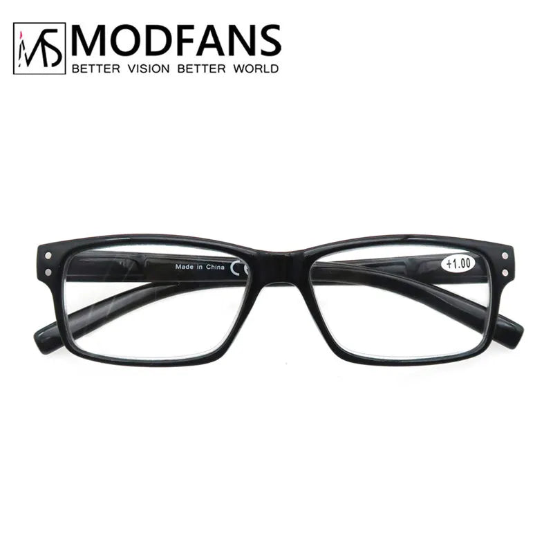 Reading Glasses Men Women Rectangle Frame Clear Lens Black Eyeglasses Presbyopic Ultralight Diopter Male Sight 1.0 1.25 1.75 2.0