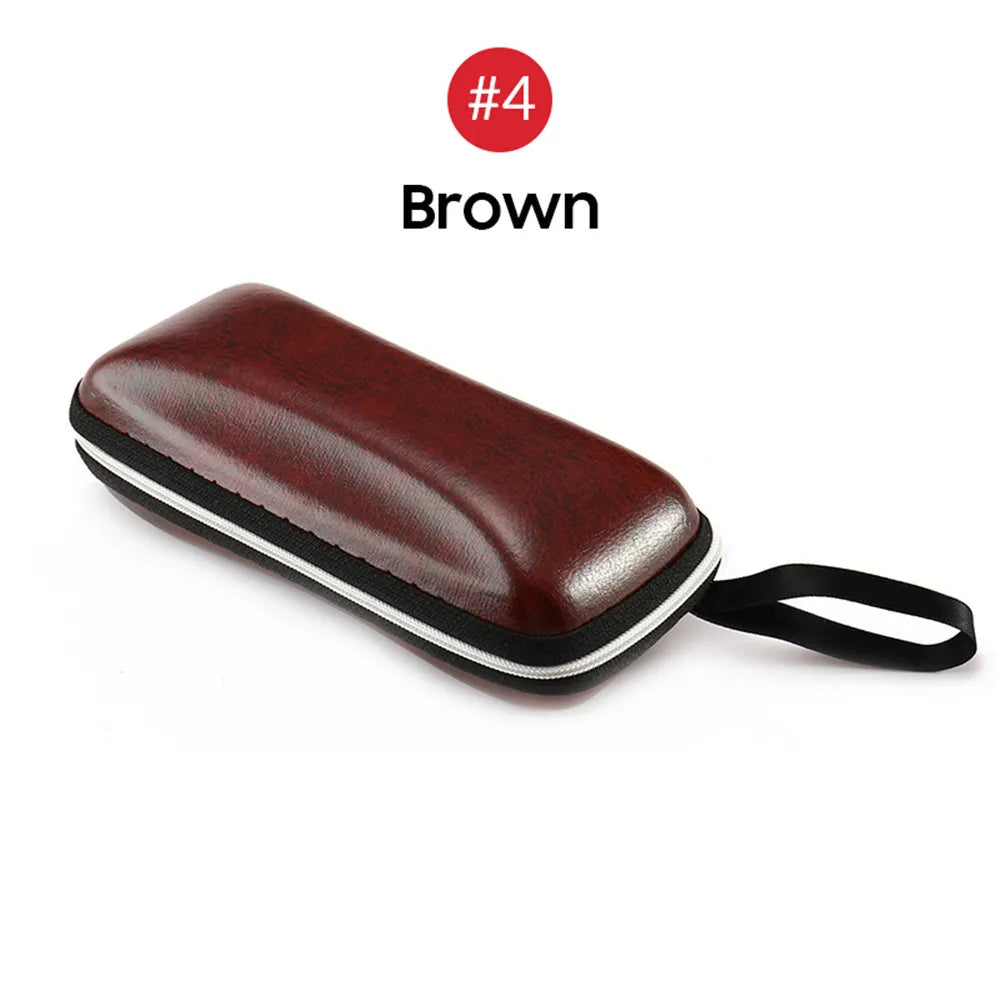 VIVIBEE Men Black PU Leather Sunglasses Case Zipper Waterproof Sun Glasses Eyewear Storage Eyeglasses Genuine Spectacle Box