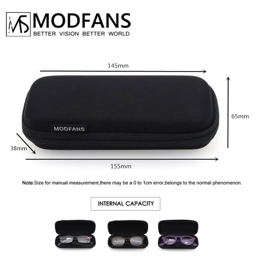 MODFANS Black Reading Glasses Case, Dustproof And Scratch-Resistant, Light Weight, Non-Breakable Material, Easy To Carry.