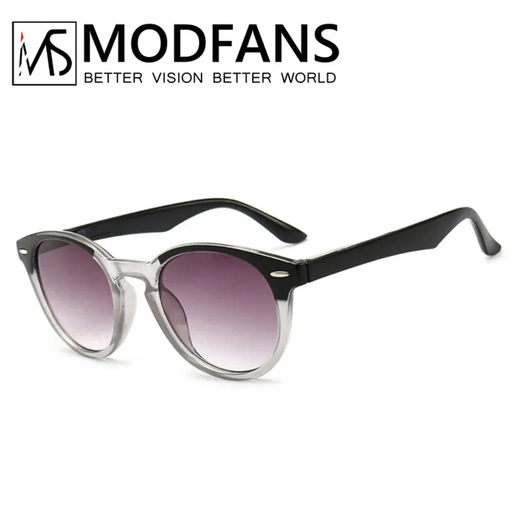 Tinted Reading Glasses Round Vintage New Grade Grey Lens Anti UV Presbyopia 1.0 1.5 2.0 2.5 3.0 3.5 4.0 Diopter With Elastic Leg