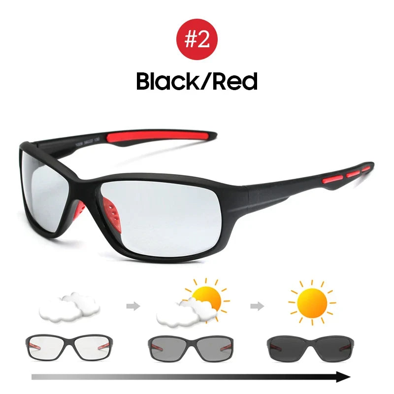 VIVIBEE Men Photochromic Sunglasses Polarized Golf Women Cycling UV400 Color Changing Black Sun Glasses Outdoor Sports Goggles