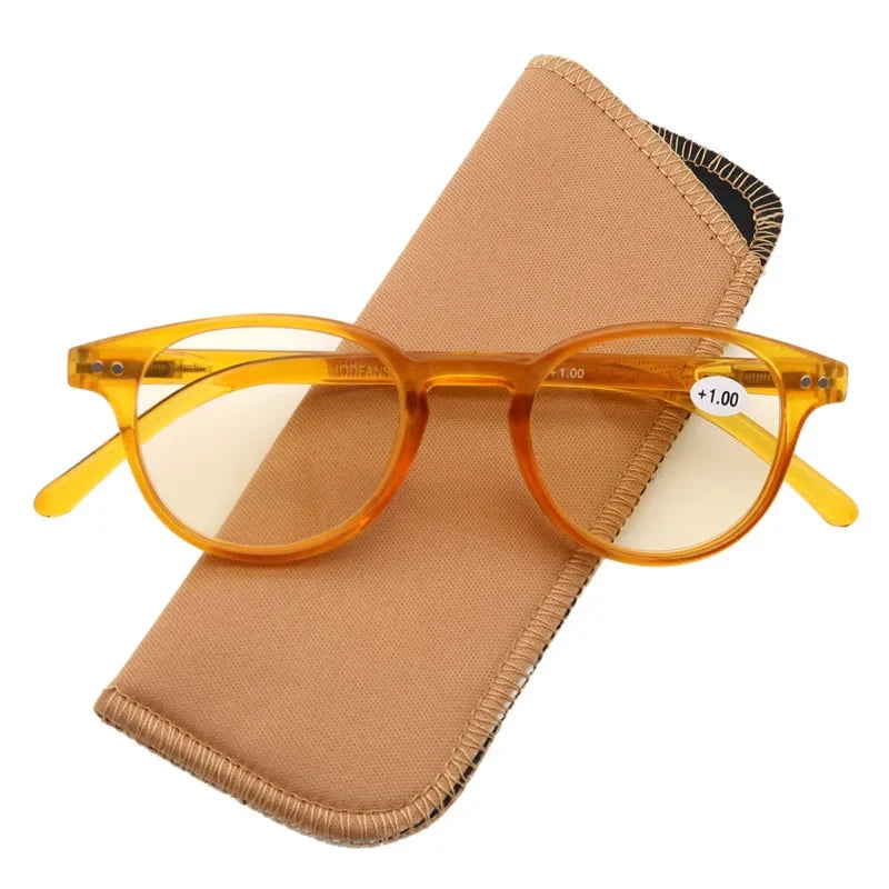 Anti Blue Light Blocking Reading Glasses Women Men Round Vintage Computer Readers Presbyopic Glasses Maginfication +1.0 to +4.0
