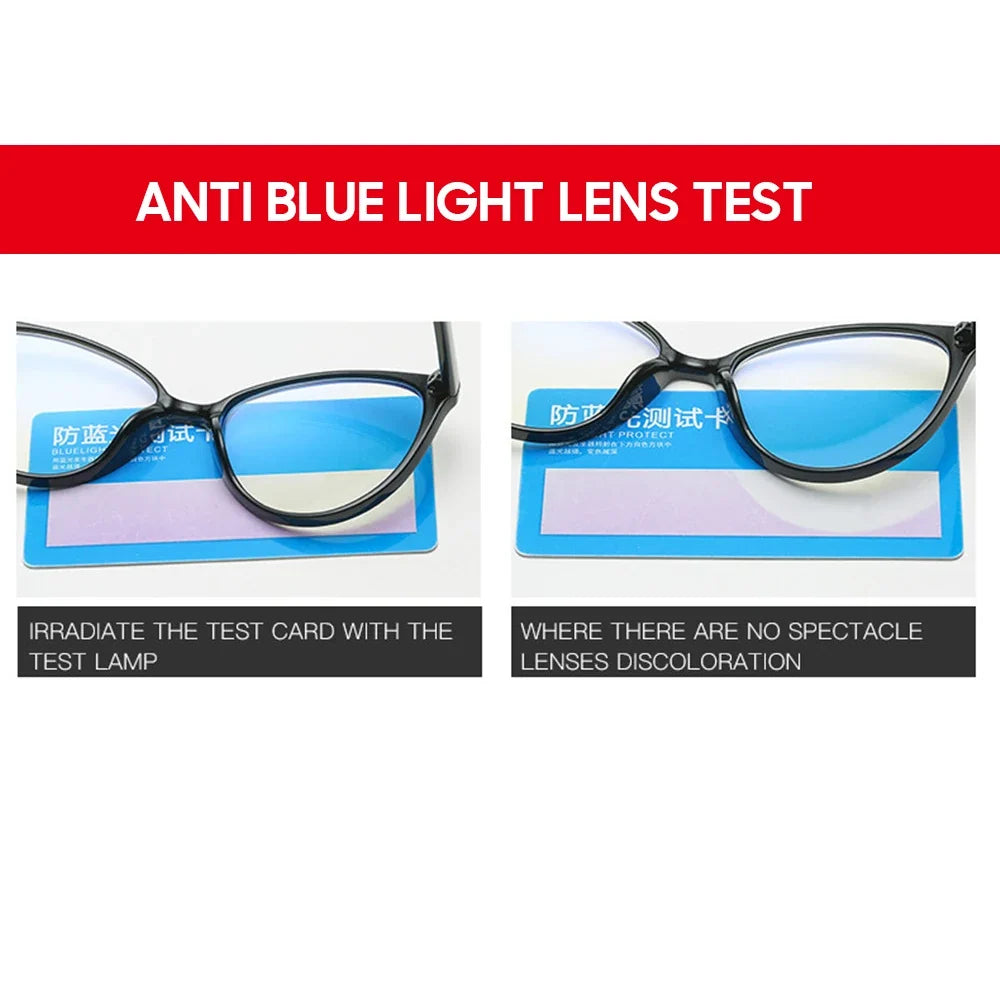 VIVIBEE Women Cat Eye Blue Light Blocking Glasses Office Computer Glasses Frame Female Leopard Ladies 2026 Fashion Goggles
