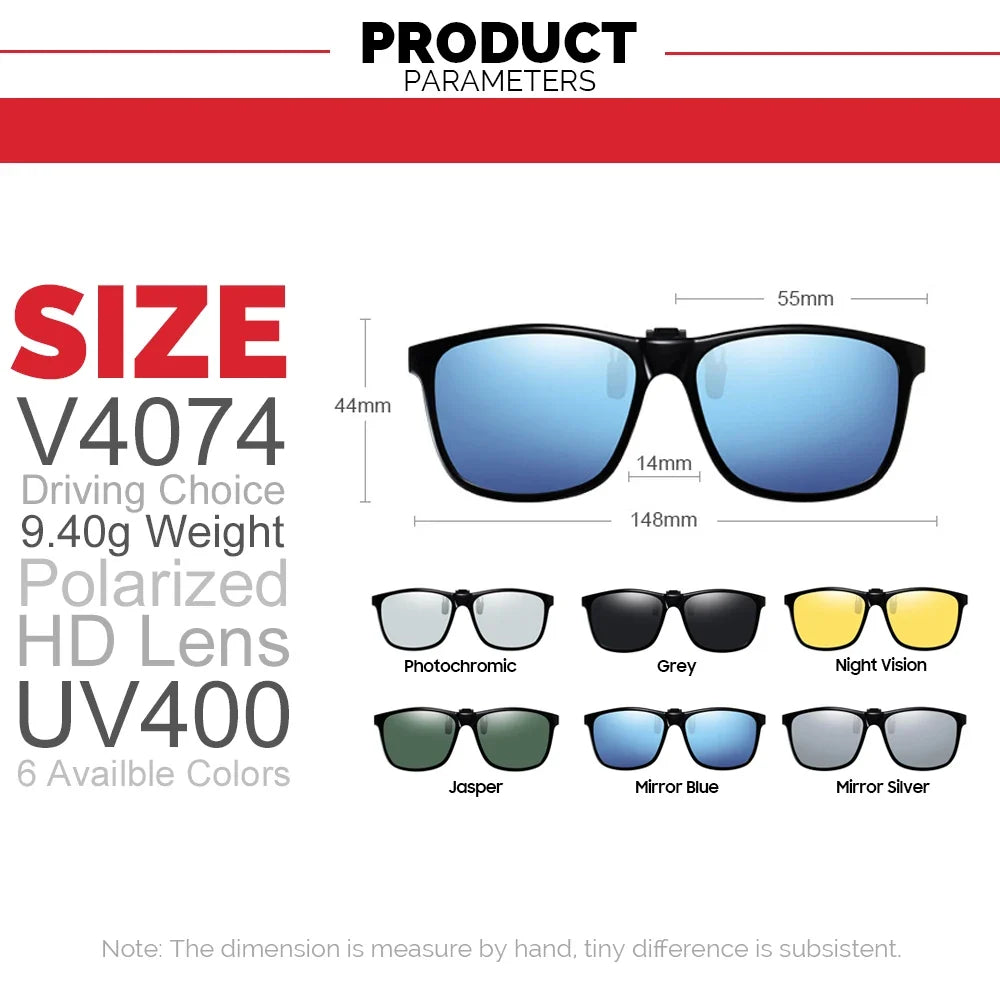 VIVIBEE 2026 Polarized Pilot Flip Up Clip on Sunglasses Men Photochromic Polarised Women Sun Glasses Color Change Night Driving