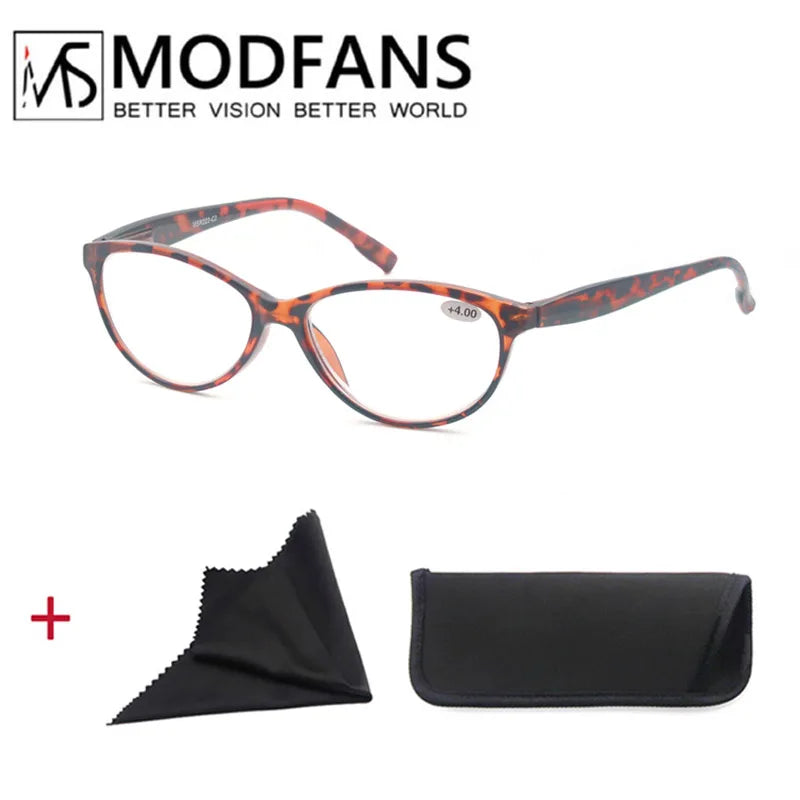 Women Reading Sun Glasses Oval Cat-Eye Classic Frame Sunglasses Readers Eyeglasses Spring Hinge Lightweight Wear with Diopter