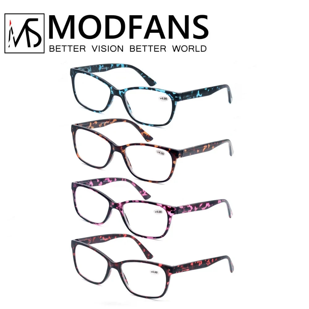 Oversized Reading Glasses Women Rectangle Leopard Frame Readers Presbyopic Eyeglasses Magnification Strength +1.0 to+4.0