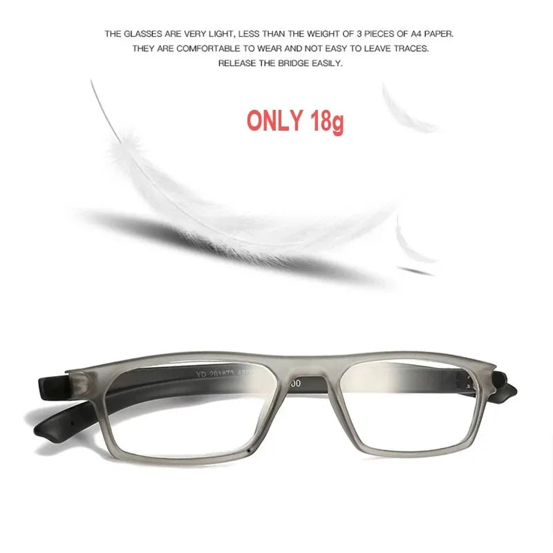 Reading Glasses Men Women Rectangular Frame Readers Longer Legs Magnifying Glasses Reading Magnification Strength+1.0 to3.5