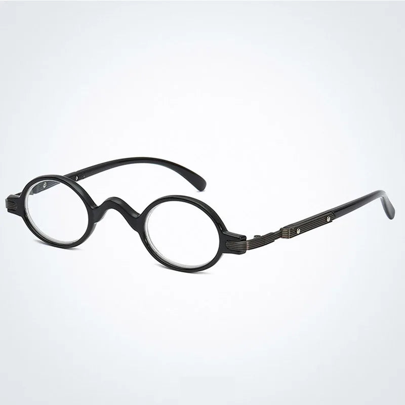 Small Round Reading Glasses for Men Women Metal with Plastic Conbination Frame Eyewear Stylish High Quality Readers +1.0 to +4