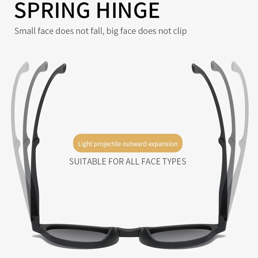 VIVIBEE Women Square Folding Sunglasses 2026 Trending Product Black UV400 Spring Hinge Eyewear Men Retro Mirror Red Sun Glasses