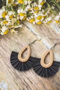 Beautiful Black Raffia Earrings