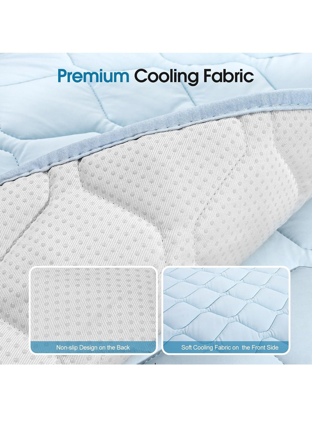 Pet Cooling Mat XL 41x28 Washable Non Slip Dog Crate Pad Light Blue