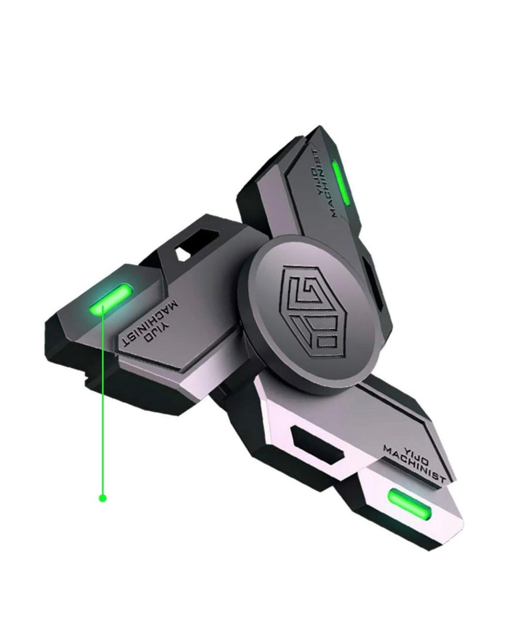 Glow in the Dark Metal Fidget Spinner Three Blade Hand Spinner, Black