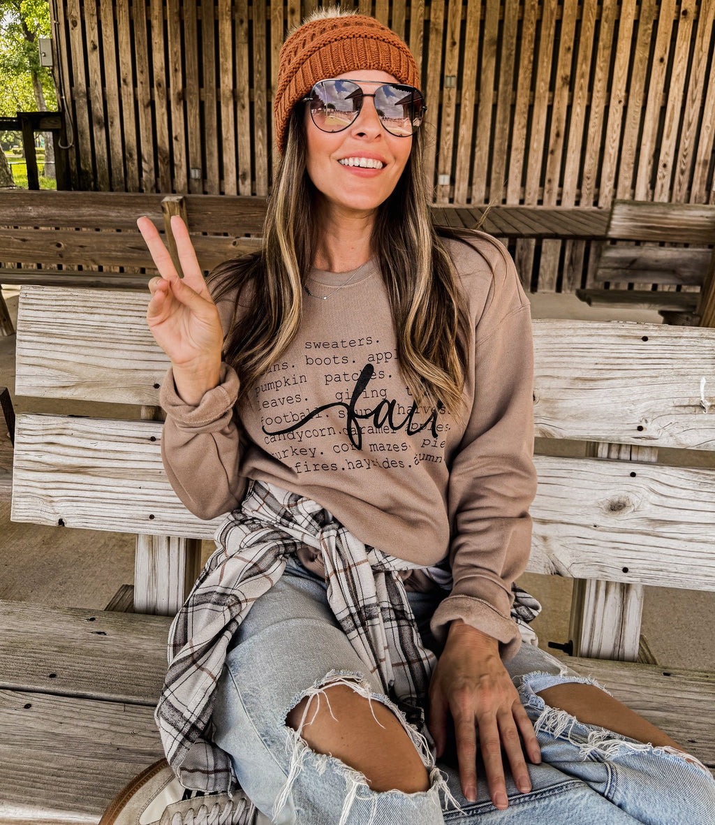 Fall Words SUPER SOFT Sweatshirt *TAN (S-2X) Bella Canvas