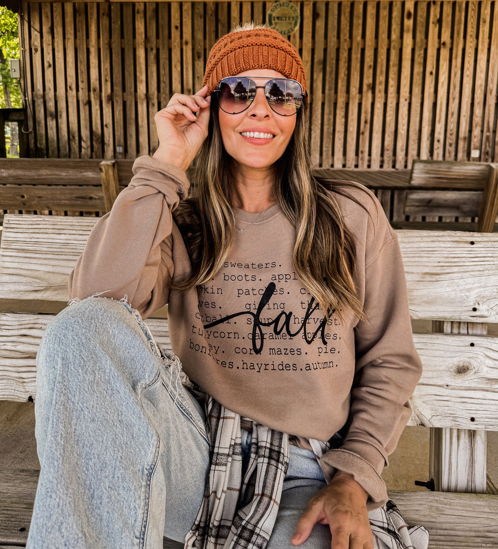 Fall Words SUPER SOFT Sweatshirt *TAN (S-2X) Bella Canvas