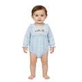 Plaid turkey pumpkin pie baby girls Thanksgiving romper