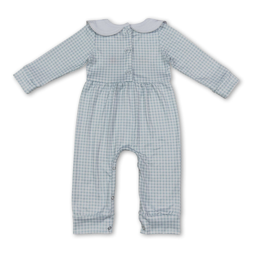 Plaid turkey pumpkin pie baby boys Thanksgiving romper
